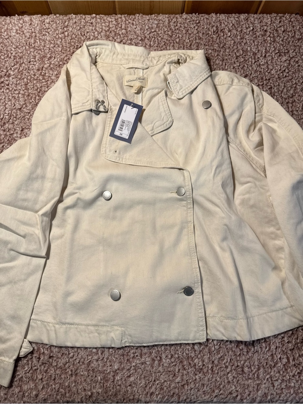 Women’s Cream Jacket - Classic Button-Front - Picture 2 of 4